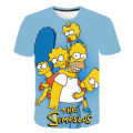 Simpsons T-Shirts Cartoon Anime Simpson 3D Print Streetwear Men Women Fashion Oversized T Shirt Kids Boys Girls Tees Tops. 