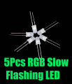 5/10/20/30/40/50/100 Pcs F5 5mm seven colors LED Slow RGB Flash Red Green Blue Rainbow Multi Color Light Emitting Diode Round LED Full Color. 