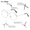 OQ BOGA 3 Colors Unisex Fashion Outdoor Decorate Oval Frame Glasses Women Men Eye Protection Metal Full Rim Eyewear. 