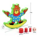 Wooden Little Bear Balance Toy | Puzzle Stacking Building Blocks Balance Board Table Game | Educational Gift for Kids. 