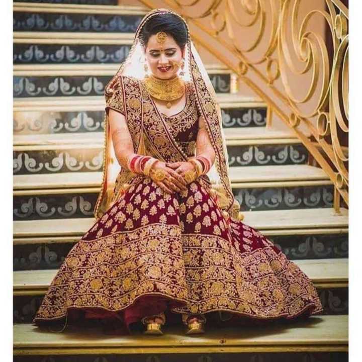 New Bridal Lehenga Velvet Embroidered Work With Moti Lace Dupatta