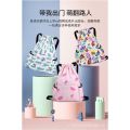 Summer Travel Backpack Children's Backpack Lightweight Waterproof Drawstring Bag Oxford Fabric Drawstring Bag Pink Bag Cute. 