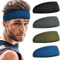 Mens Headband Mens Sweatband Sports Headband for Running Cycling Yoga Basketball - Stretchy Moisture Wicking Unisex Hairband. 
