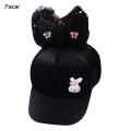 Facai Kids Girl Cartoon Rabbit Ears Mesh cap Snapback Children's Baby Fashion Sun Hat Seaside Baby Pretty Sequins Hip Hop Baseball Cap. 