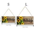 Wall Hanging Plaque Pastoral Style Sunflower Welcome Sign Lightweight Hanging Welcome Door Sign Rectangular Wooden Decoration Sign Office. 