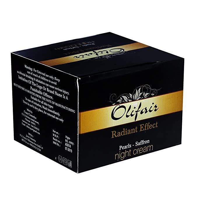 Olifair night cream Radiant Effect Pearls Saffron 50g