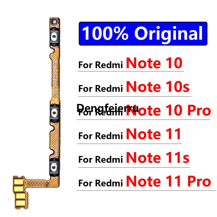 Dengfeierru Power On Off Button sound volume Flex Cable For Xiaomi High Quality Redmi Note 10 10s 11 11s Pro 4G 5G Repairing Parts