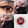 OVOLOOK Sharingan Halloween Color Contacts Lenses Red Blackout Contacts for Eye Anime Cosplay Myopia Black White Mesh Kakashi. 