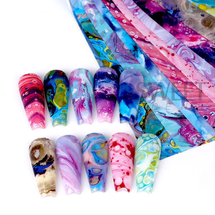 Nail Sticker Marble Series Nail Foils Nail Art Transfer Water Decals ...