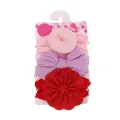 3-Piece Newborn Baby Girl Headbands - Flower Bow Knot Hair Accessories. 