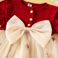 Summer Flower Girl Short Sleeve Dress Pineapple Embroidery Mesh Baby Princess Dress Girl Clothing. 