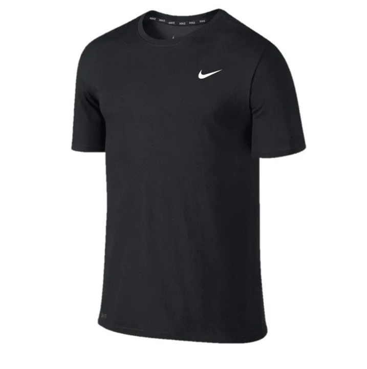 Nike t shirt Drifit Breathable Men's t shirt Slim Fit Power Tech New black and White Drifit Nike T shirt Collection For Gym Workout Yoga Running Sport Bicycle Cycling Jet Black T shirt