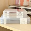 【HOT】 File Box Slim Document Case Portable Project Case Transparent Plastic Box For Office Desktop Document Organizer Box. 