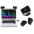 Portable Mini USB Stereo Speaker Notebook Laptop Computer PC Screen Clip-on Music Player Black. 