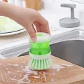 1Pcs Kitchen Wash Tool Pot Dish Brush Clean With Washing Soap Tool Dispenser Random Liquid Up Washing. 