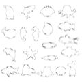 1/3pcs Sea Creature Cookie Cutter Set Fish Shape Fondant Cutters Stainless Steel Biscuit Cutters Mold For Ocean Theme Party. 