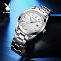 PLAYBOY Men's Watch Waterproof 2023 Latest Luminous Quartz Movement Stainless Steel Strap Calendar Casual Business Style 3301. 