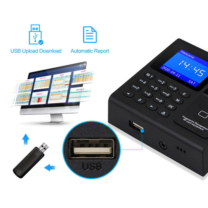 1000%20Capacity%20Access%20Control%20Electric%20Time%20Clock%20Recorder%20RFID%20Keypad%20USB%20Data%20Manage%20-%20Image%202