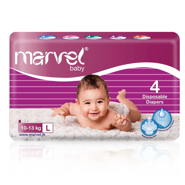 Marvel Baby Diapers Large 4 Pcs