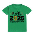 Hello 2025 Happy New Year Kids T-shirt Boys Girls Clothes Toddler New Year Party Gift Tee Child Short Sleeve Shirts Clothes. 