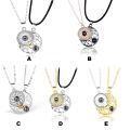2PCS / Set Couple Gift Jewelry Sun Moon Neckwear Magnet Couple Necklace. 