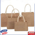 Burlap Tote Bags Blank Jute Beach Shopping Handbag Gift Bags With Handle. 