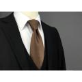 U27 Brown Houndstooth Necktie Set Handmade Wedding Fashion Extra Long Size Classic Ties for Mens Hanky. 