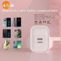 PD 45W Charger USB Samsuung Dual PD Fast Charging Adapter Charger For 1 port Fast Charging Cable mobile phone charger. 