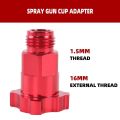 Easy To Install and Clean Corrosion Resistance External Thread Adapter Aluminum Alloy High Strength Spray Connector Spray Painting Red Quick Connector Disposable Measuring Cup. 