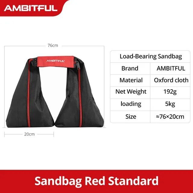 AMBITFUL Dual-section Design Sandbag Photography Studio Video Stage Load-Bearing 5KG Thickened Sandbag Oxford Cloth for Light Stand Boom Arm