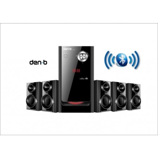 Den-B%205.1%20Bluetooth%20Speaker%20System%20with%205%20Speakers%20Surround%20Sound%20with%20Remote%20Control%20Black%20Den%20B%20-%20Image%202