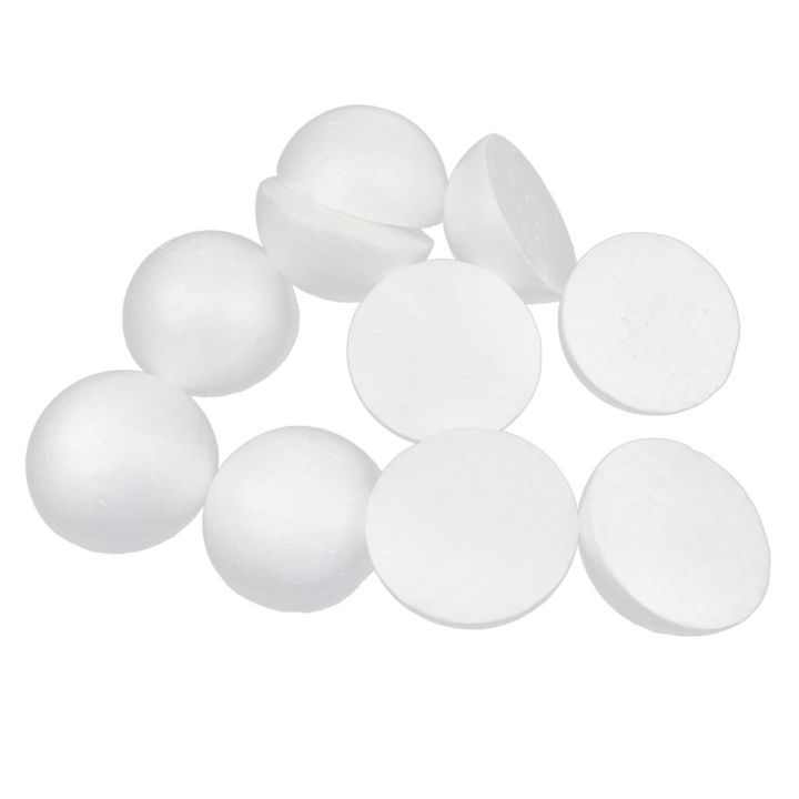 10pcs White Modelling Craft Polystyrene Foam Half Balls Spheres 100mm ...