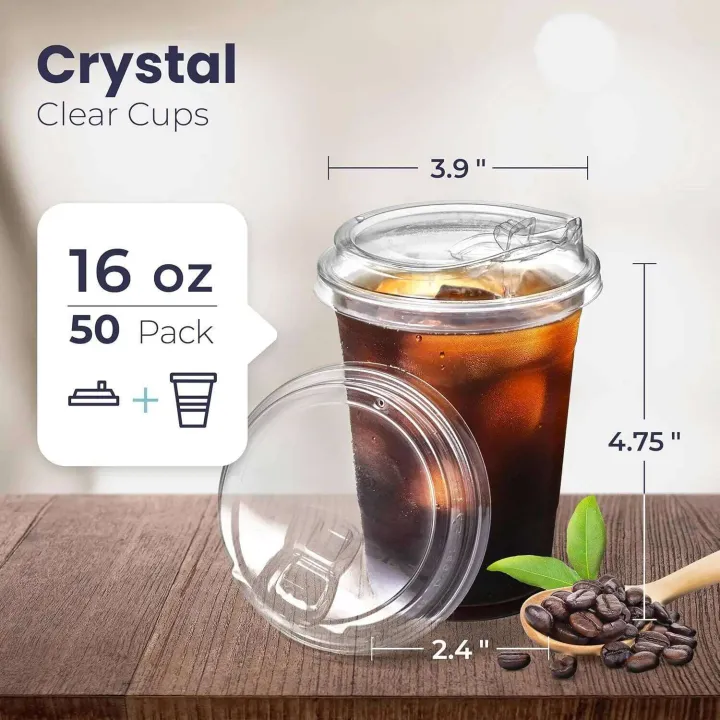 12/16/20/24oz%20Clear%20Plastic%20Cup%20with%20Lids%2050%20Set%20Disposable%20Cups%20for%20Iced%20Coffee%20or%20Juice%20Party%20Smoothie%20Milkshake%20Cold%20Drinks%20-%20Image%202