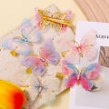 2Pcs 3D Butterfly Hair Clips Rhinestone Gradient Color Hairpin Girl's Moving Wings Hairpin Hair Accessories. 