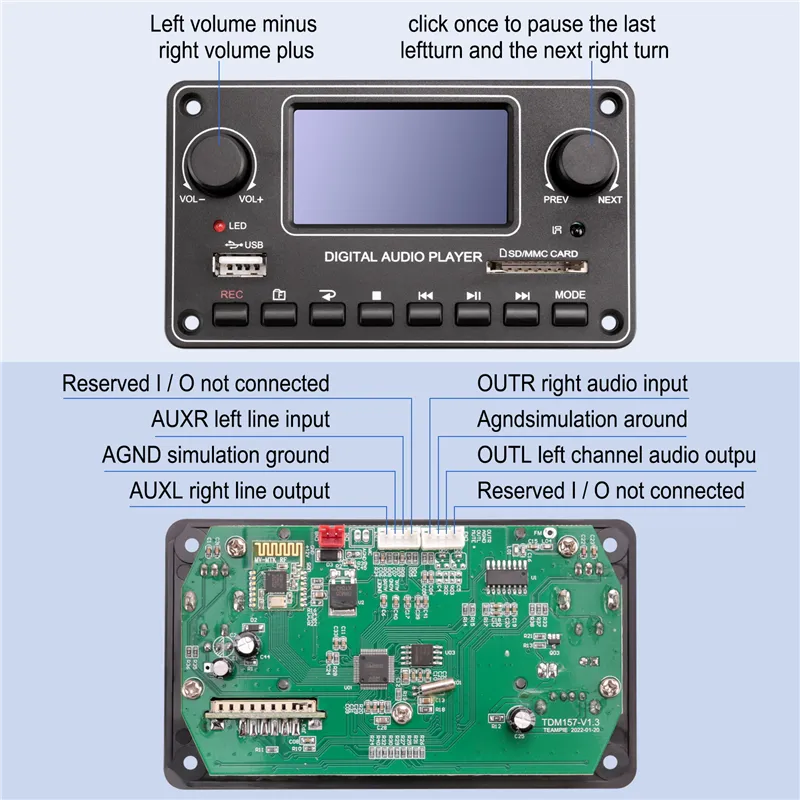 Kqueebee TDM157 MP3 Player Decoder Board High Quality Digital Audio ...