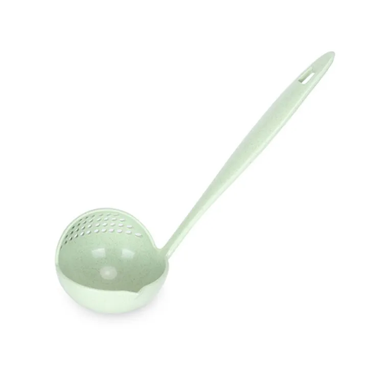 New Soup Spoon Long Handle Kitchen Strainer Solid Color Cooking Colander Kitchen Scoop Plastic Tableware Colander Hot