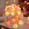 1PCS 2M Rose Small Colored Lights String Lights LED White and Pink Rose Birthday Decor Gift Room Bedroom Decoration. 
