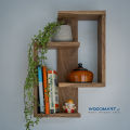Wooden Shelf / Solid Wood Hanging Shelf/ Modern Wall Hanging Rack Nadun Wood. 
