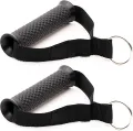 Mansa TUFF Fitness Upgraded Heavy Duty Exercise Handles, Cable Machine Attachments Resistance Bands Handles with Solid ABS Core Grips Fitness Strap Stirrup Handle Cable Attachment Silicon Grip (Set of 2). 