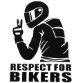 RESPECT FOR BIKERS Auto Decoration Car Bicycle Sticker Removable Decal Stickers. 