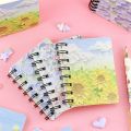 1pc Cute Canvas Landscape Notebook A7 Coil Book Student Notebook Pocket Notepad Small Kawaii Portable Diary Notebook Journals. 