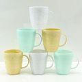 Premium Quality 6 Pieces 450ml Plastic Coffee/Tea Cup / Plastic coffee cup, with handle, BPA-free, 3colors, reusable plastic cup (dishwasher safe). 