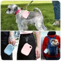 Portable Silicone Dog Treat Bag - for Outdoor Use Light Blue. 