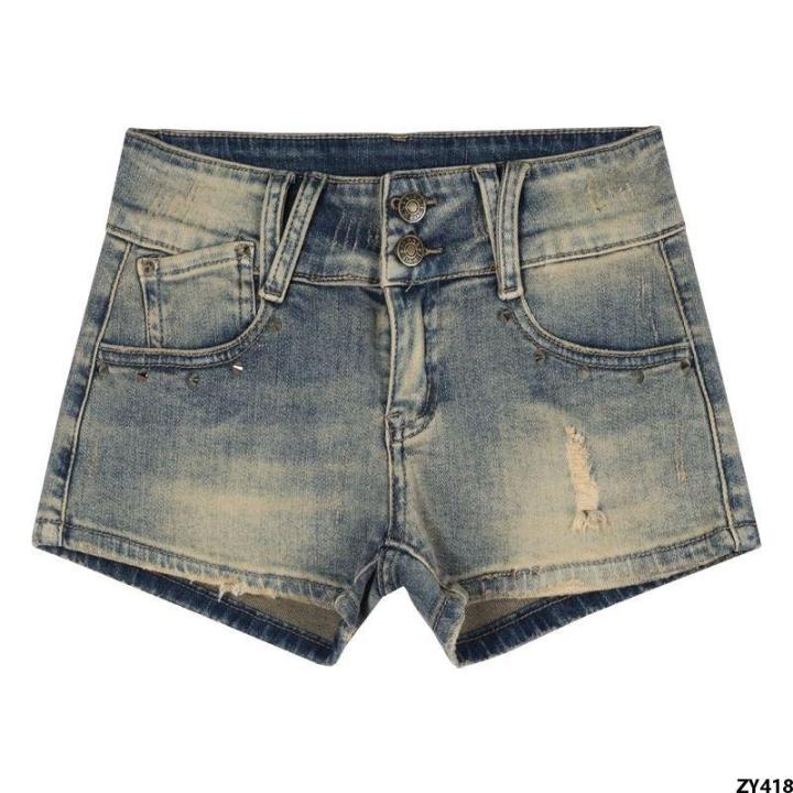 R%20Women's%20Small%20Low%20Waist%20Denim%20Washed%20Bag%20Pants%20Hip%20Hot%20Girl%20Summer%20Light%20Color%20Trendy%20High%20Street%20ins%20Super%20short%20shorts%20-%20Image%202
