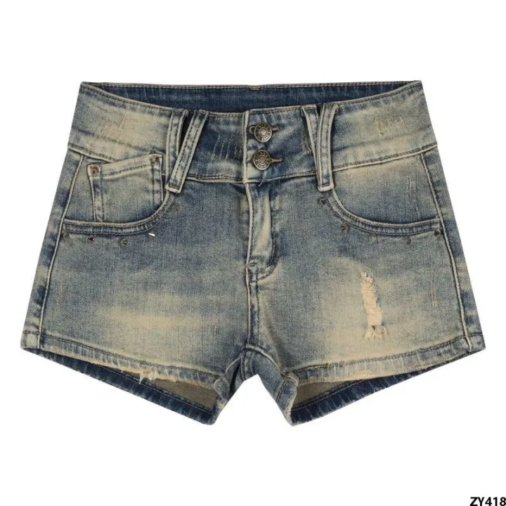 R%20Women's%20Small%20Low%20Waist%20Denim%20Washed%20Bag%20Pants%20Hip%20Hot%20Girl%20Summer%20Light%20Color%20Trendy%20High%20Street%20ins%20Super%20short%20shorts%20-%20Image%202
