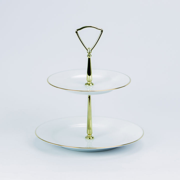 Dankotuwa Gold Line 2 Tier Cake Stand