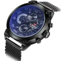 NAVIFORCE9068 trend men's watch sports fashion three braided belt quartz watch (black). 