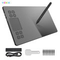VEIKK A50 Graphics Drawing ta-blet 10 x 6 Inch Large Active Area 8 Express Keys & Gesture Touch-Pad 8192 Levels Pressure Art Graphics ta-blet with batt-ery-free Stylus 8 Pen Nibs Compatible with Windows Mac OS Andr-oid for Painting Design Online Teaching. 