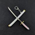 Mini Roronoa Zoro Samurai Keychain Anime Scabbard Key Ring Katana Buckle Key Chain for men women Cosplay Toy Jewelry Gift. 