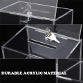 Transparent Donation Box with Lock Money Collection Box Ballot Box. 